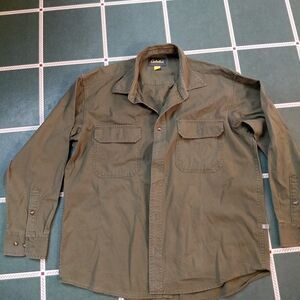 Cabela's Olive Green Military Field Shirt Jacket